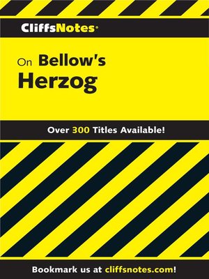 cover image of CliffsNotes on Bellow's Herzog